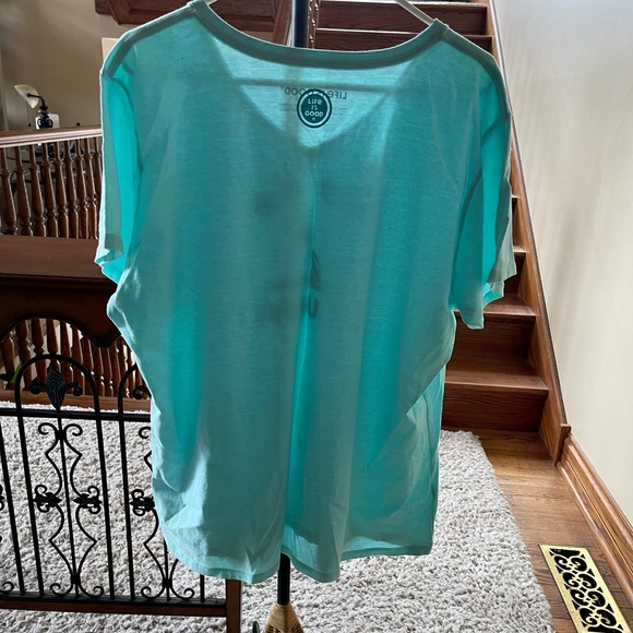 LIG ‘We Be Clubbin’ short sleeve v-neck crusher tee in Beach Blue Sz XXL - Picture 4 of 5